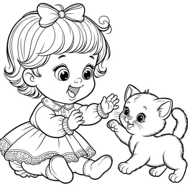 Bé Gái Và Con Mèo