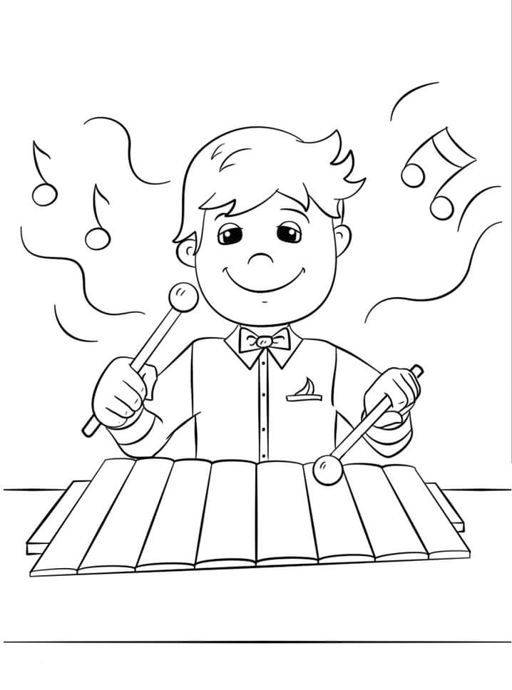 Bé Trai Chơi Nhạc Cụ