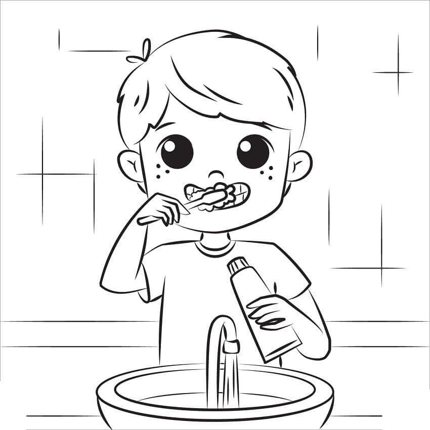 Bé Trai Đánh Răng