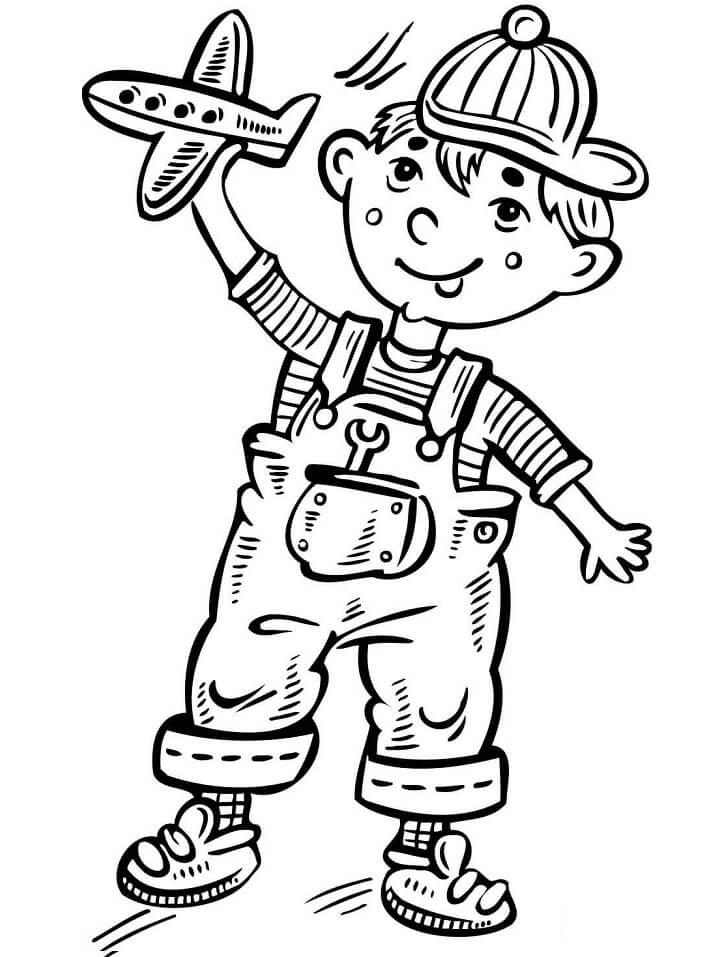 Bé Trai và Máy Bay