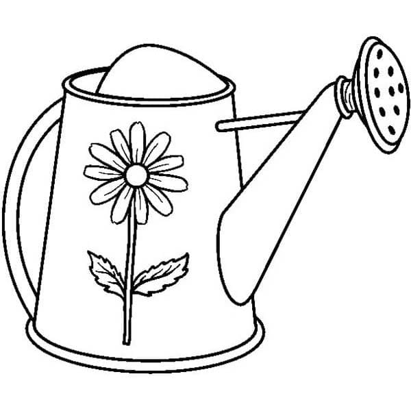 Bình Tưới Cây Với Hoa