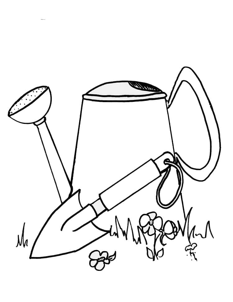 Bình Tưới Cây Với Xẻng