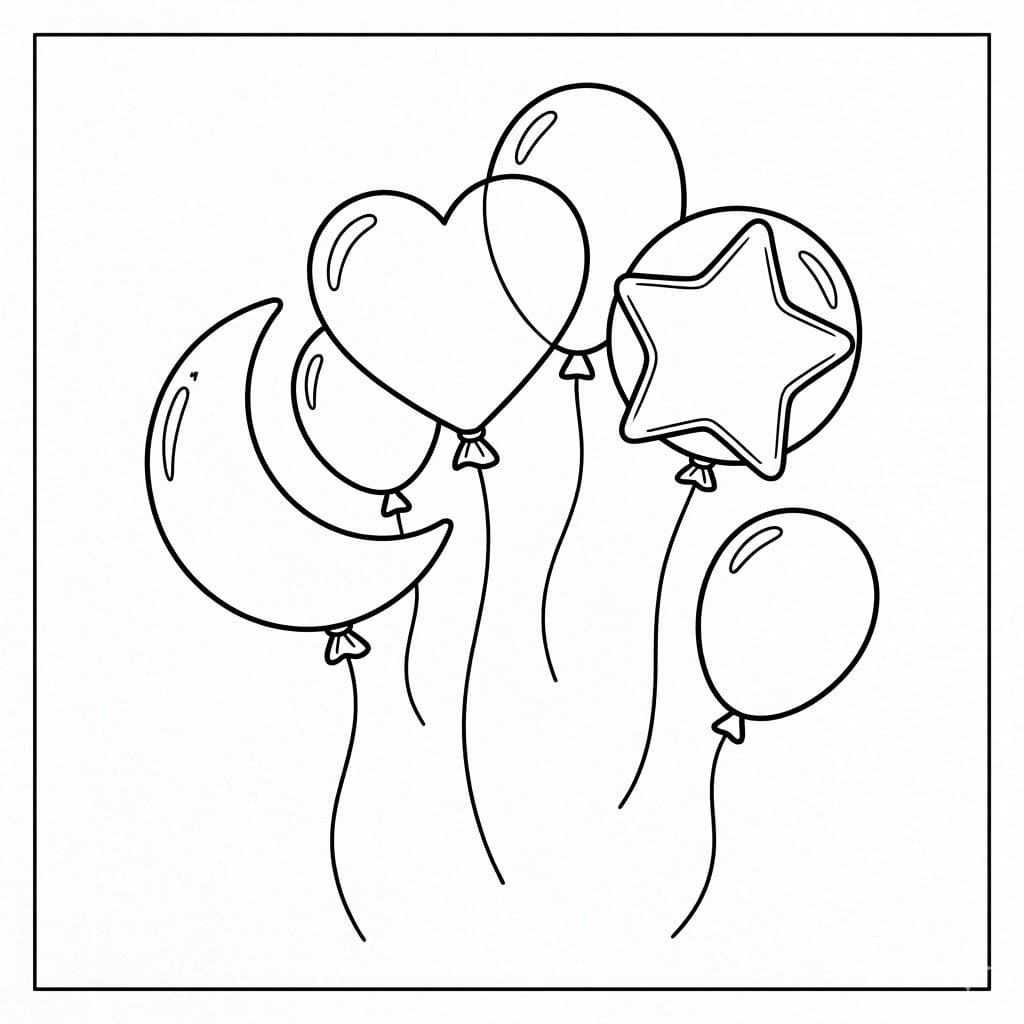 Bóng Bay Trái Tim, Ngôi Sao Và Trăng