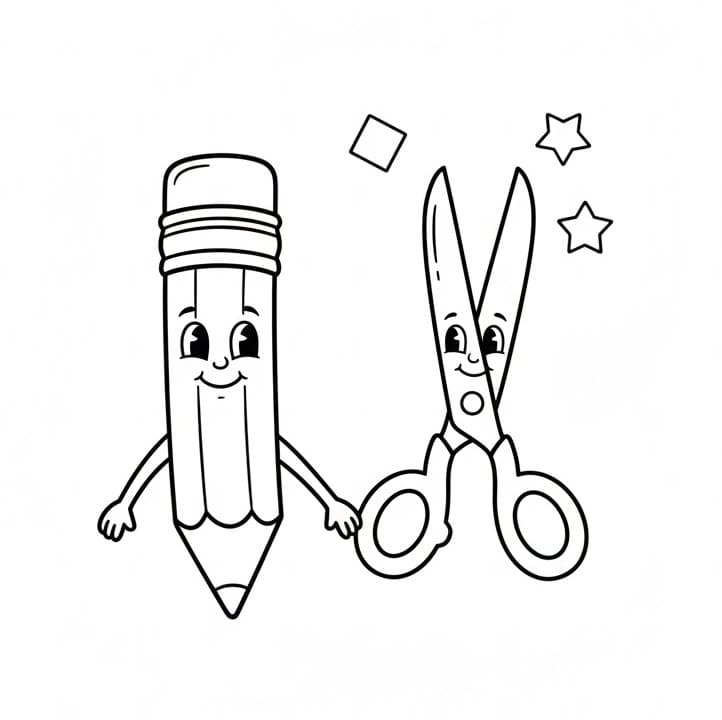 Bút Chì Với Cái Kéo