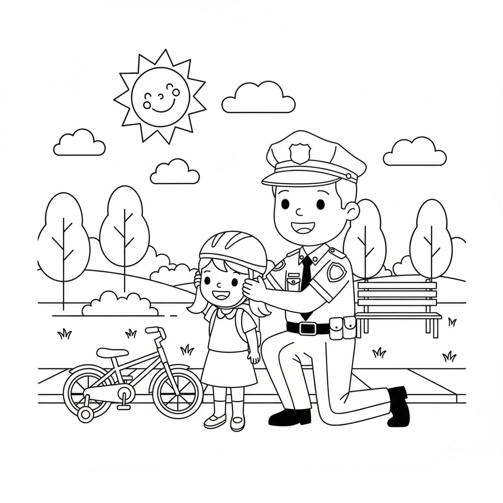 Cảnh Sát Giúp Bé Đi Xe Đạp