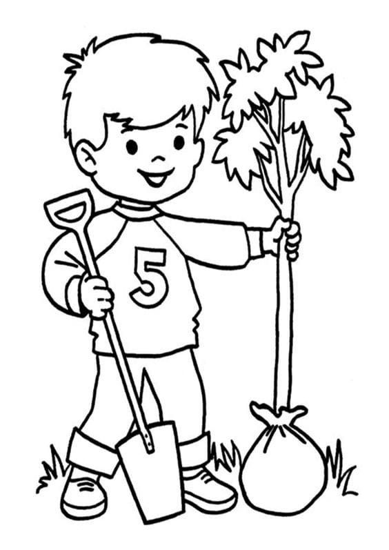 Cậu Bé Trồng Cây Xanh