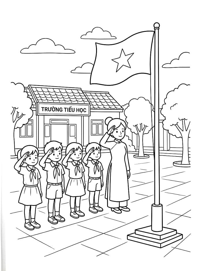 Flag Raising at School