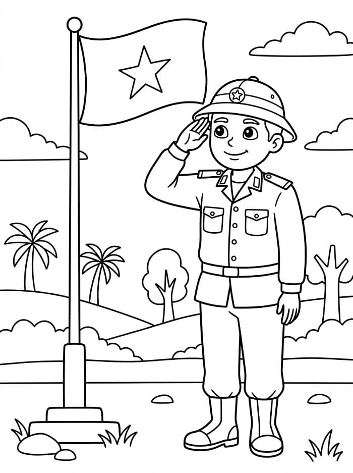 Soldier Saluting