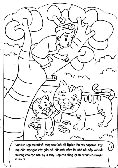 Chú Cuội Cứu Cọp Con và Trốn Trên Cây