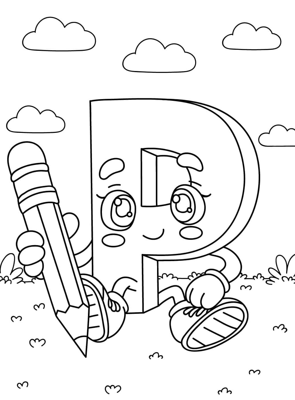 Chữ P Với Cây Bút Chì