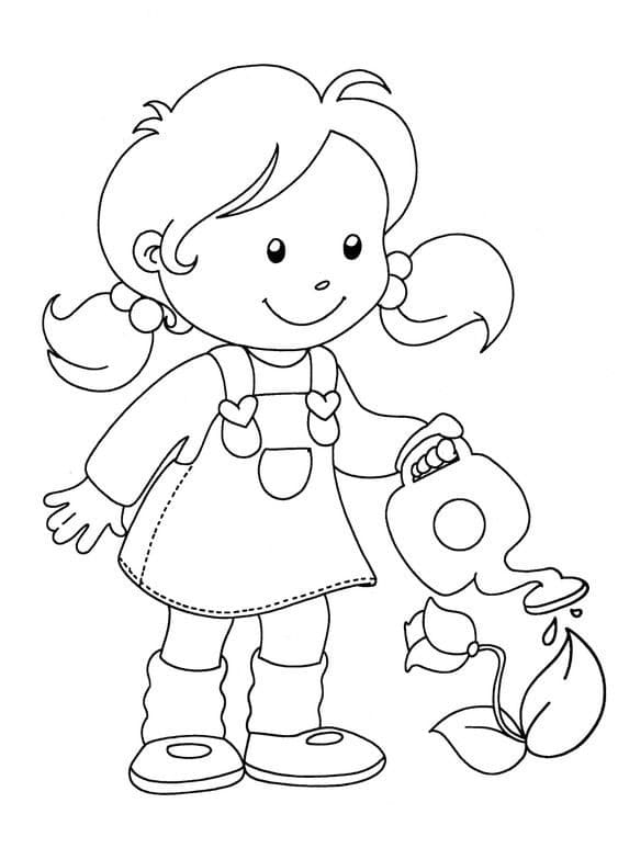 Cô Bé Tưới Cây Bảo Vệ Môi Trường