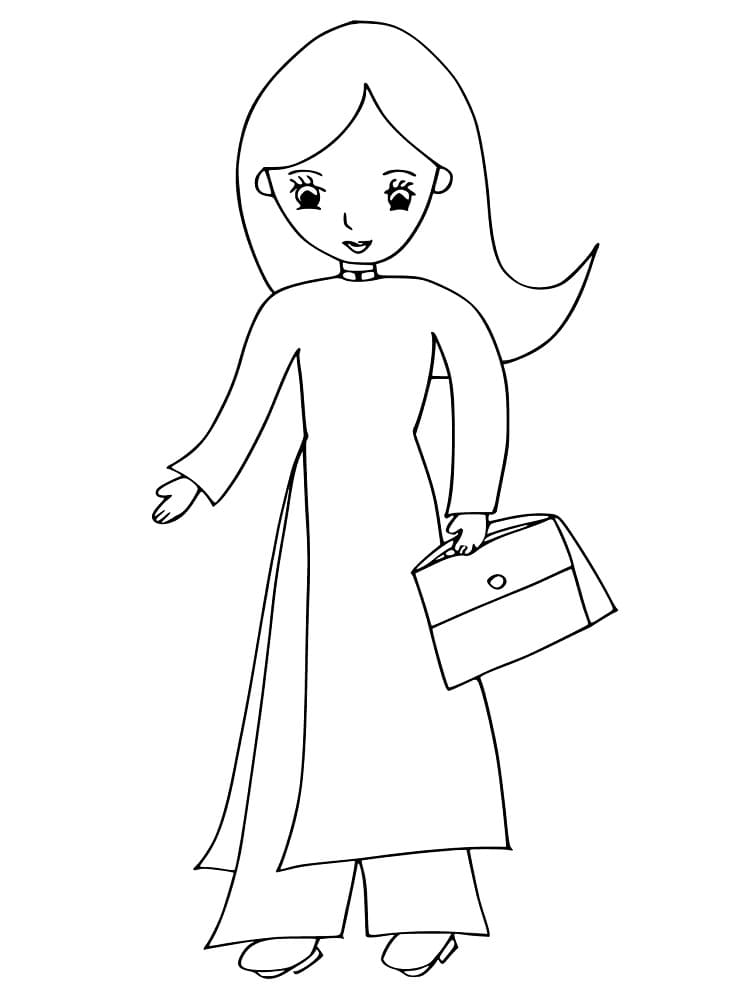 Cô Giáo Mặc Áo Dài Đi Dạy