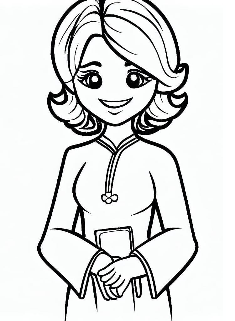 Cô Giáo Xinh Xắn Mặc Áo Dài