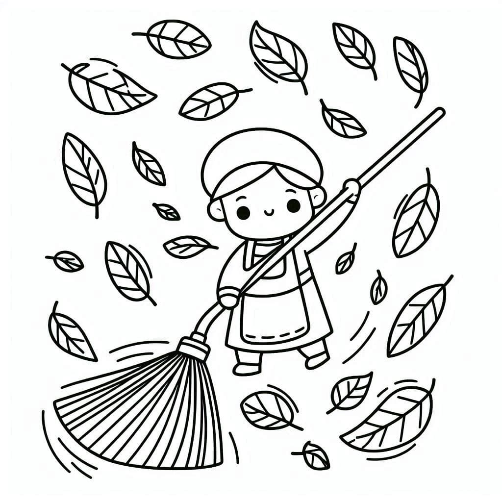 Cô Lao Công Quét Lá