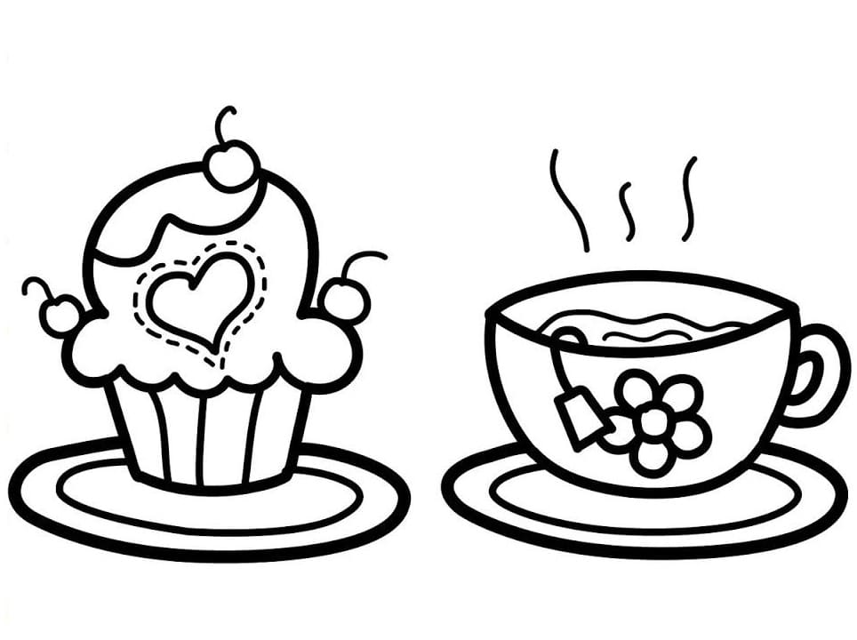 Cốc Trà và Bánh Ngọt