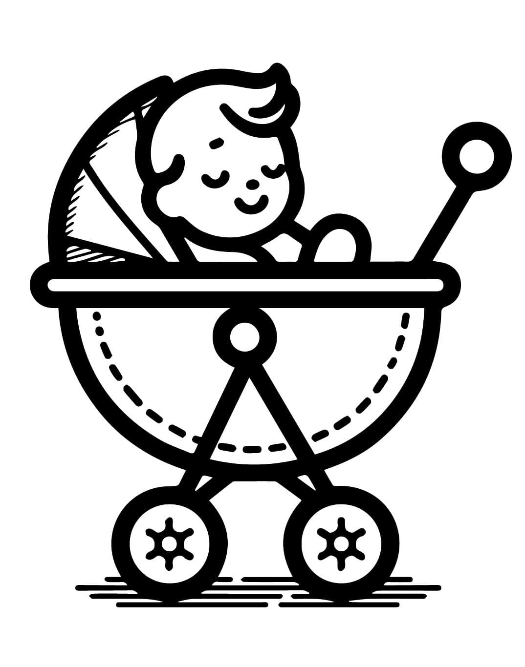 Em Bé Ngủ Trong Xe Đẩy