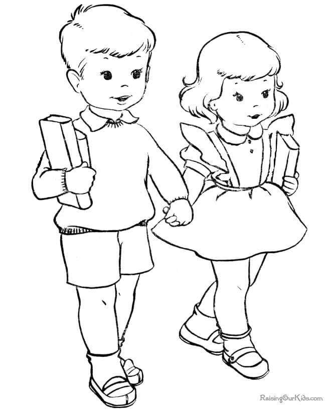 Hai Em Bé Đáng Yêu Đến Trường