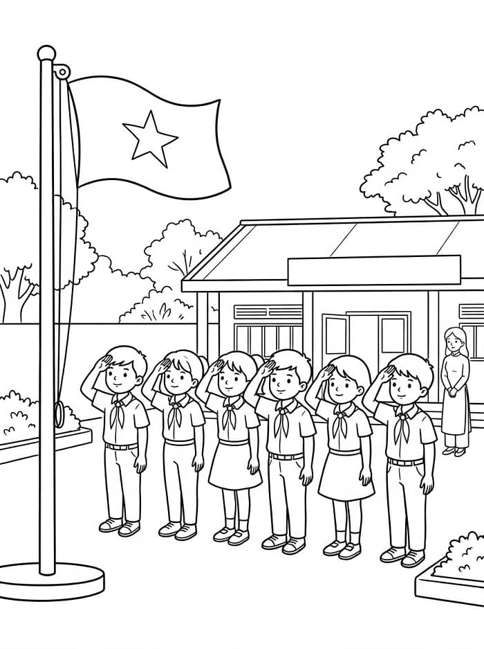 Students Saluting