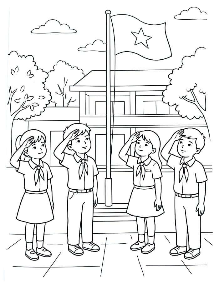 Students Under the Flag Ceremony