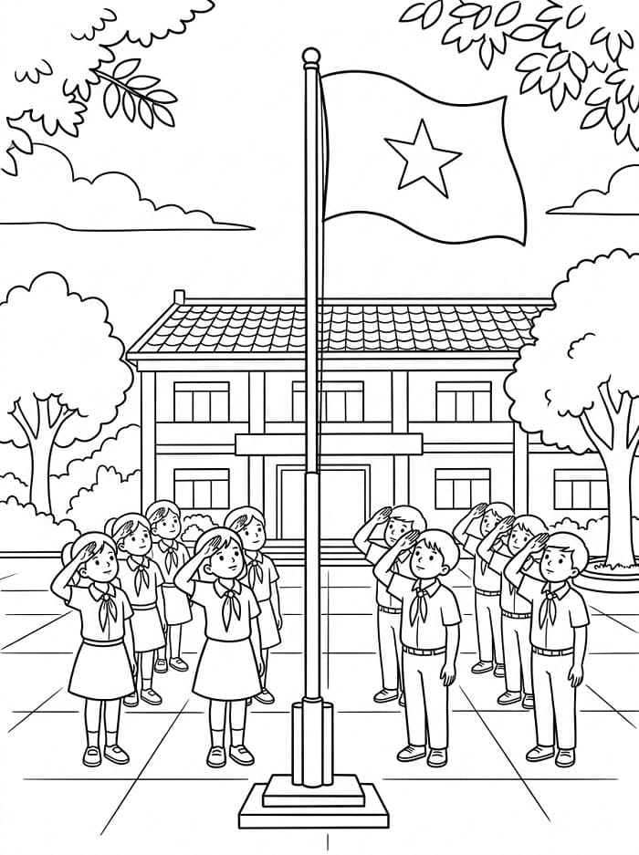 Flag Ceremony at the School