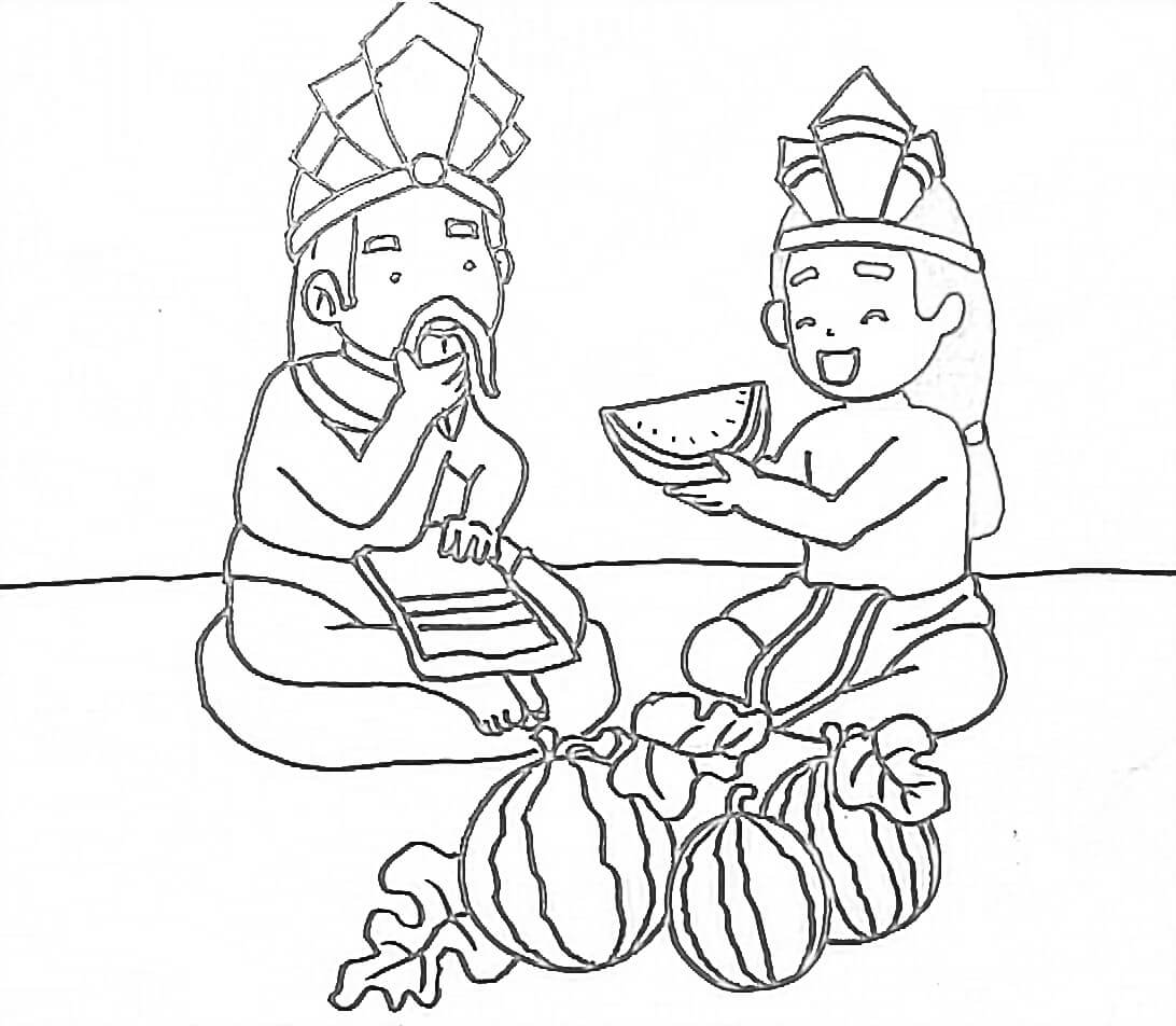 Mai An Tiêm Mời Vua Cha Dưa Hấu