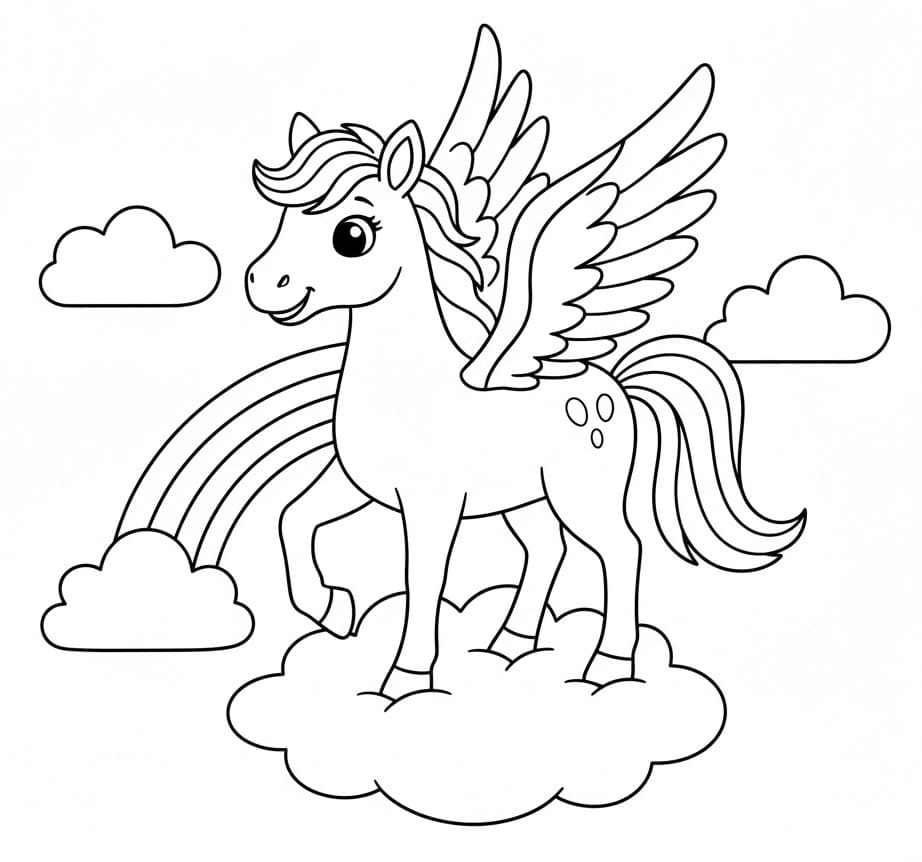 Ngựa Pegasus Trên Mây