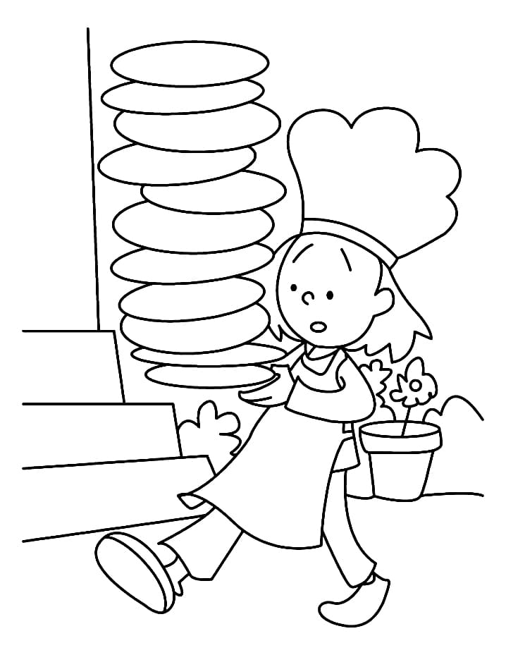 Nữ Phục Vụ Bê Đĩa