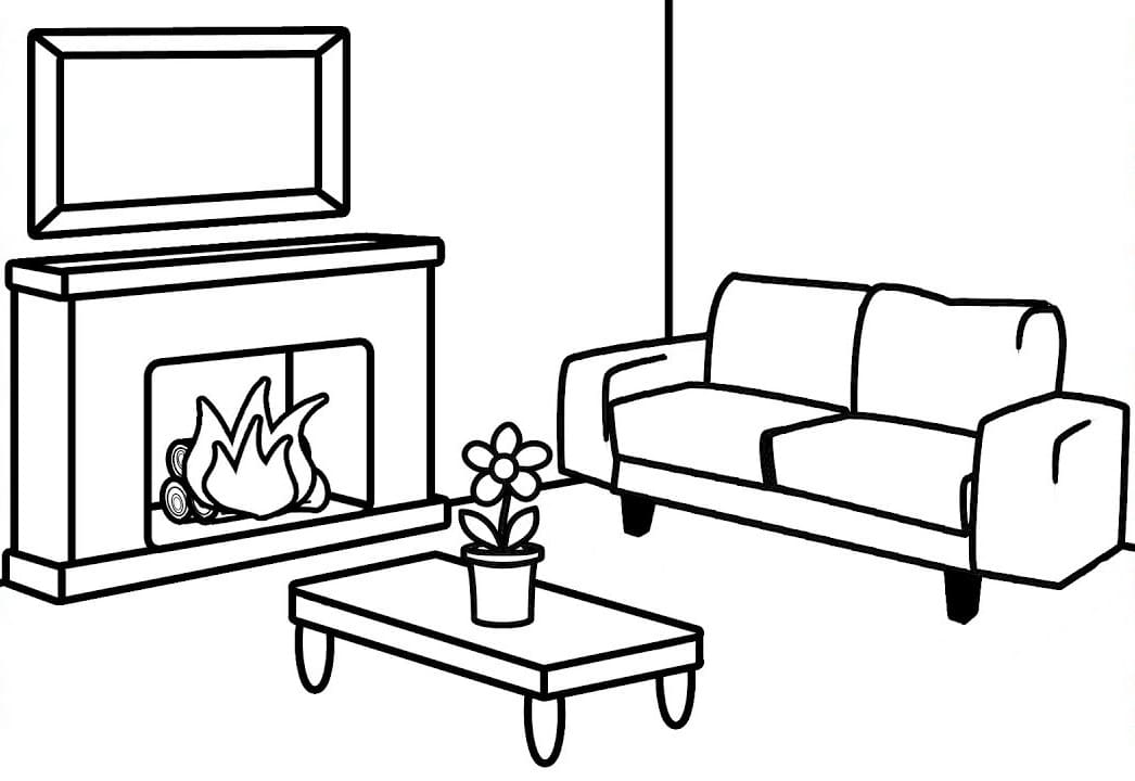 Phòng Khách Có Lò Sưởi