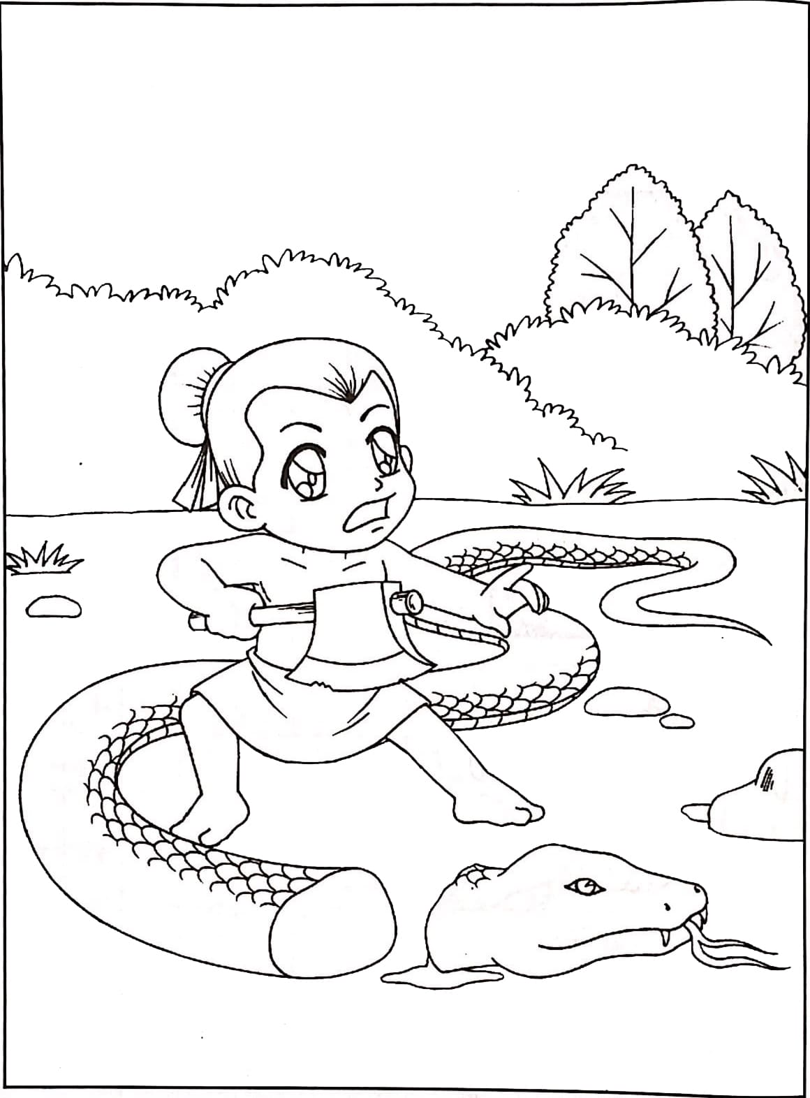 Thạch Sanh Đánh Bại Chằn Tinh