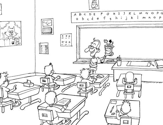 Thầy Giáo và Học Sinh Trong Lớp Học