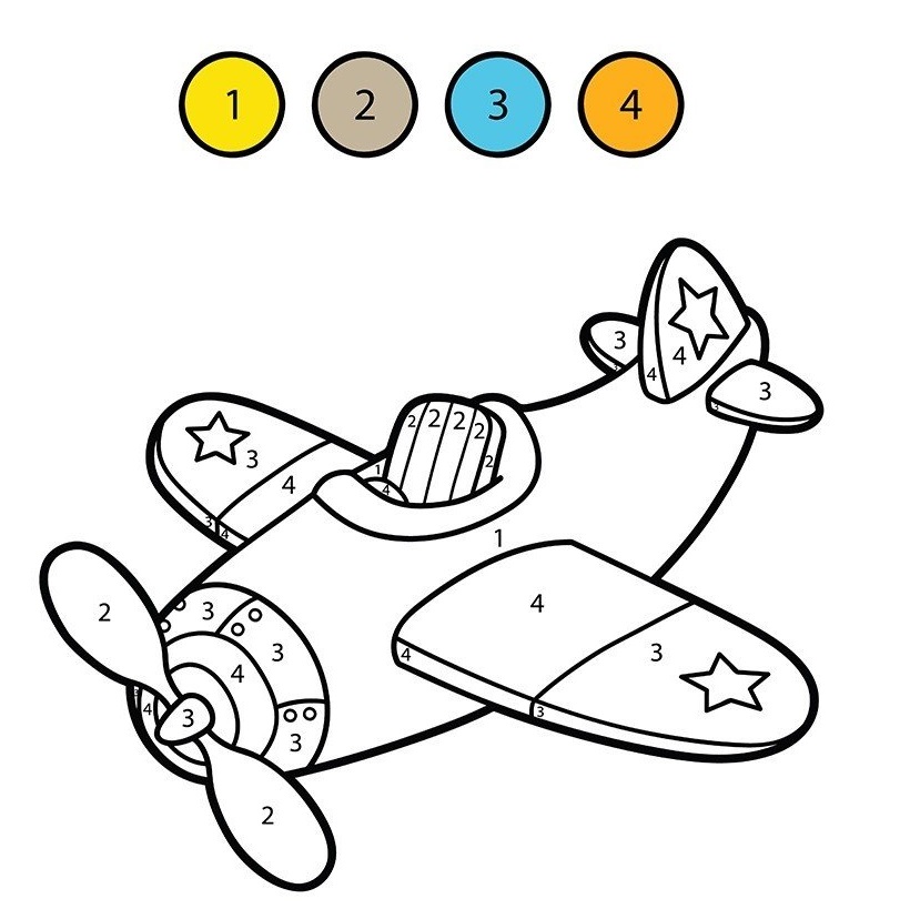 Tô Màu Theo Số Chủ Đề Máy Bay