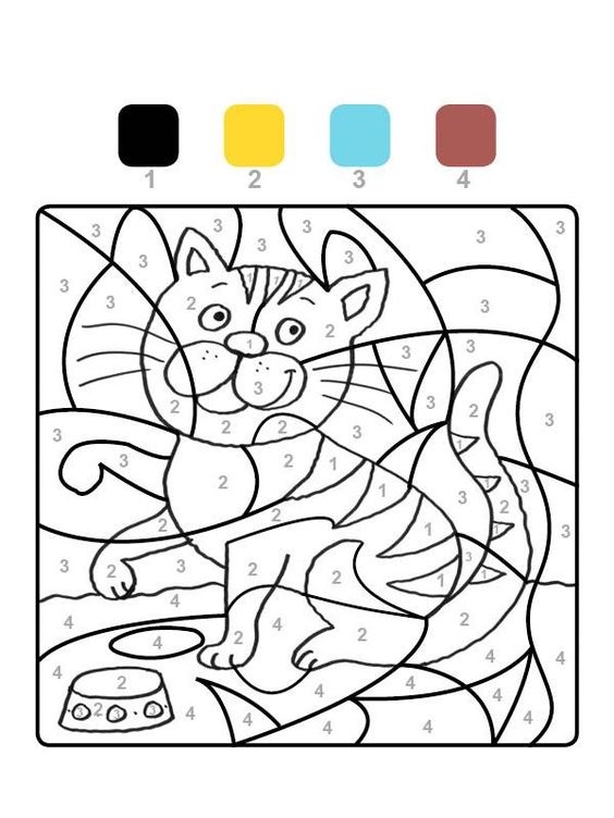 Tô Màu Theo Số Chú Mèo Con