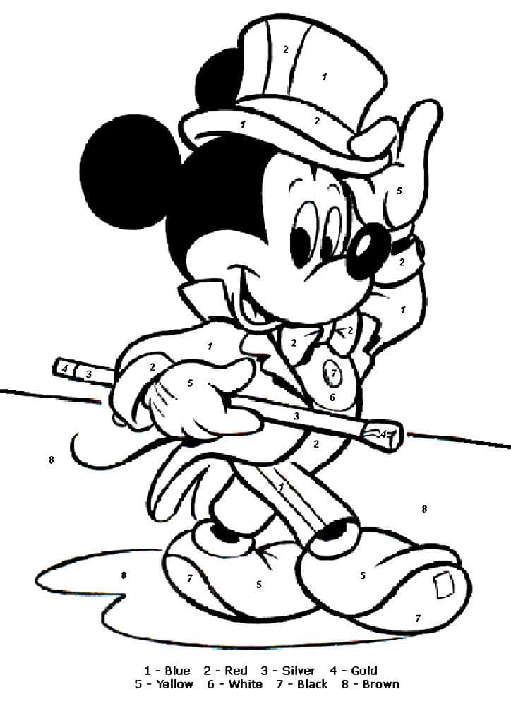 Tô Màu Theo Số Chuột Mickey