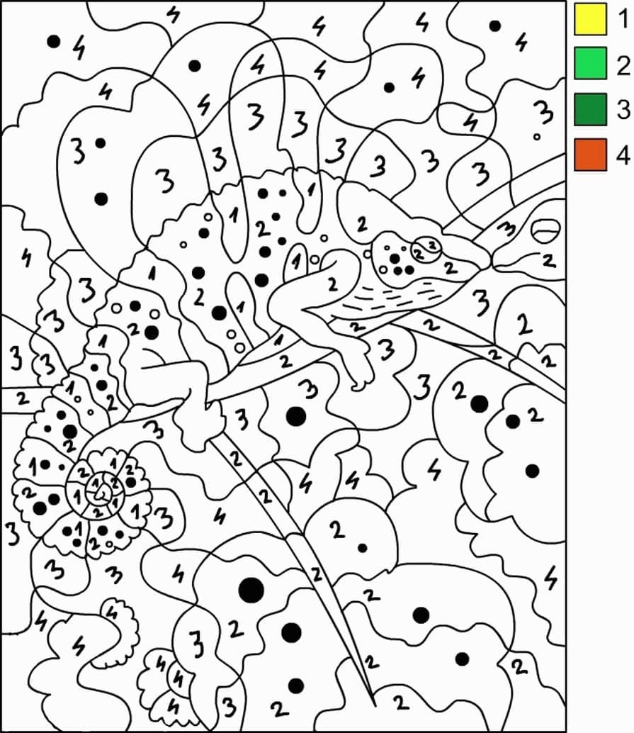 Tô Màu Theo Số Con Tắc Kè