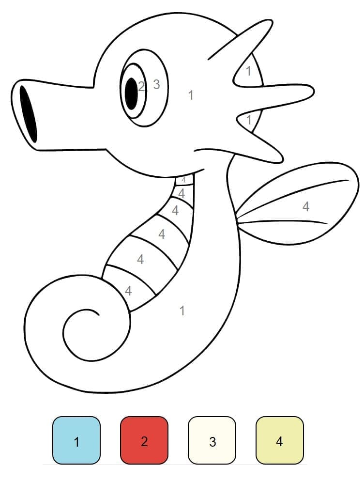 Tô Màu Theo Số Pokemon Horsea