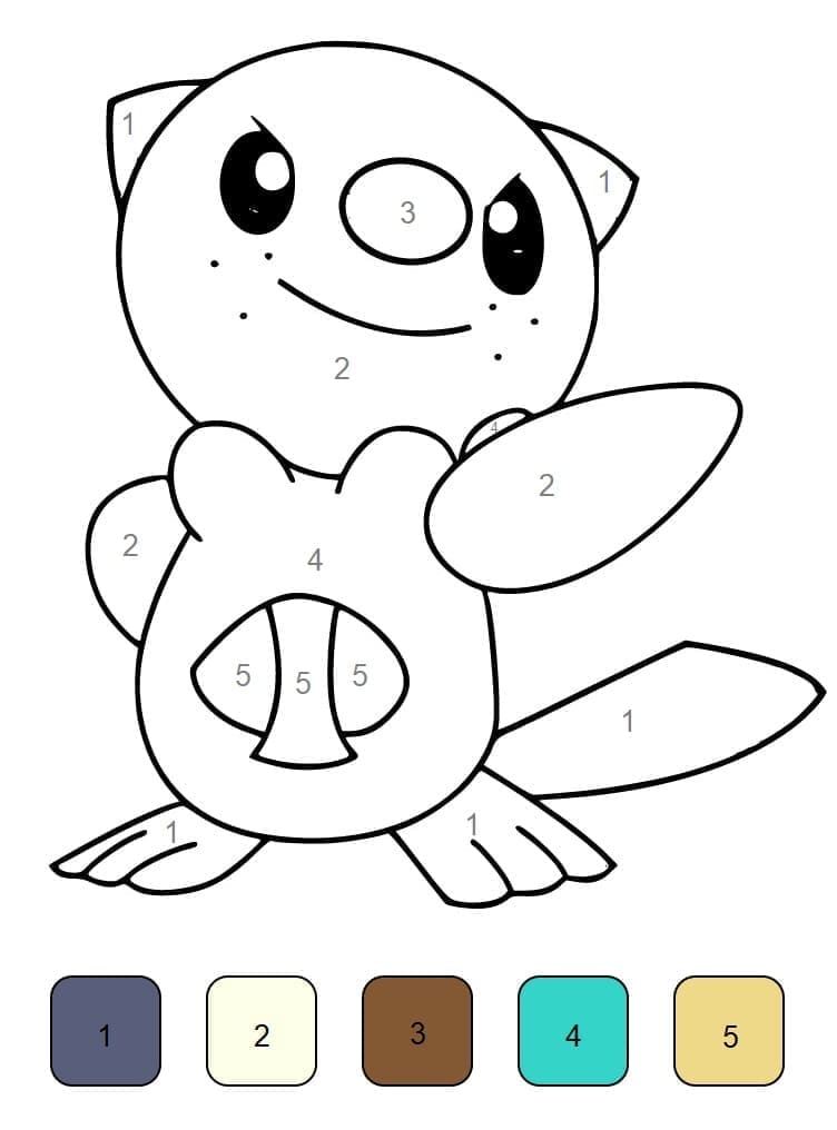 Tô Màu Theo Số Pokemon Oshawott
