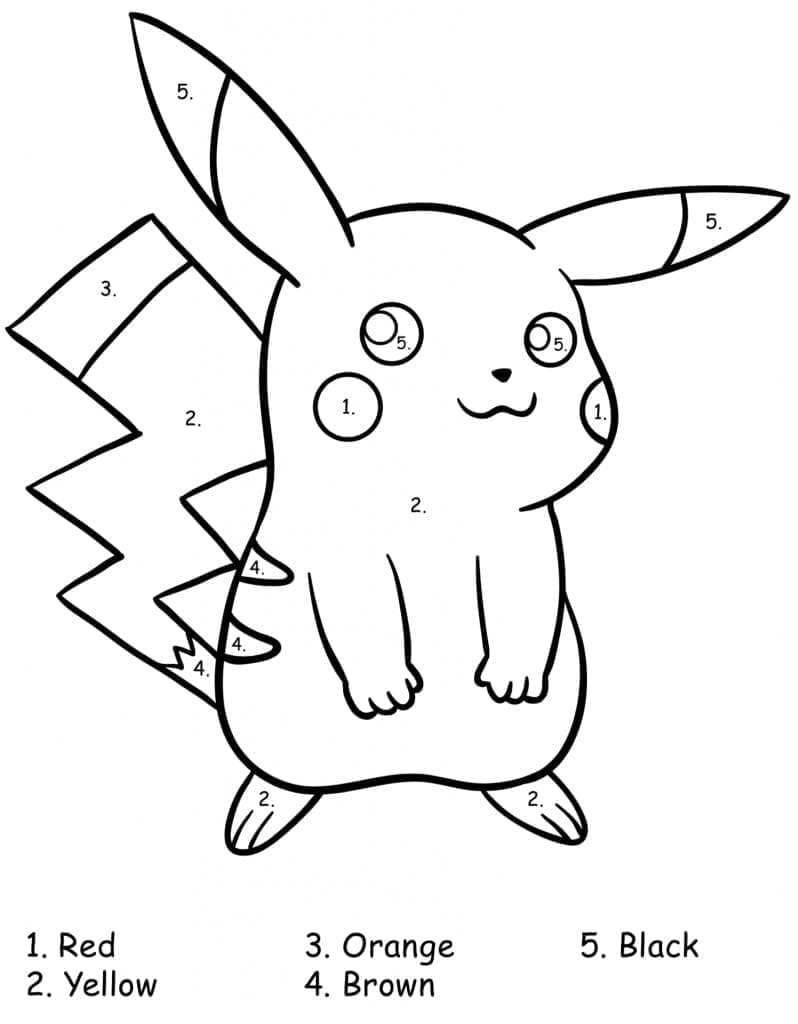 Tô Màu Theo Số Pokemon Pikachu