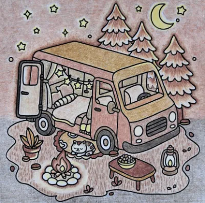 Trang tô màu Đêm ấm cúng của Bellamere