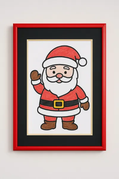 Trang Tô Màu Ông Già Noel Treo Trên Tường