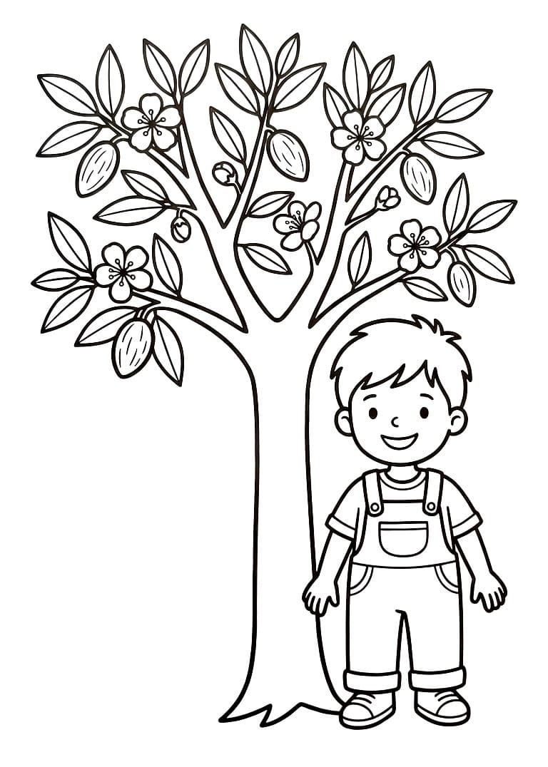 Bé Trai và Cây Bàng