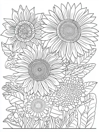 Bụi Hoa Hướng Dương Rất Đẹp