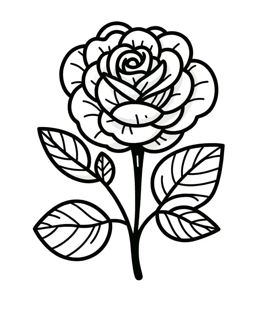 Cành Hoa Hồng Có Lá