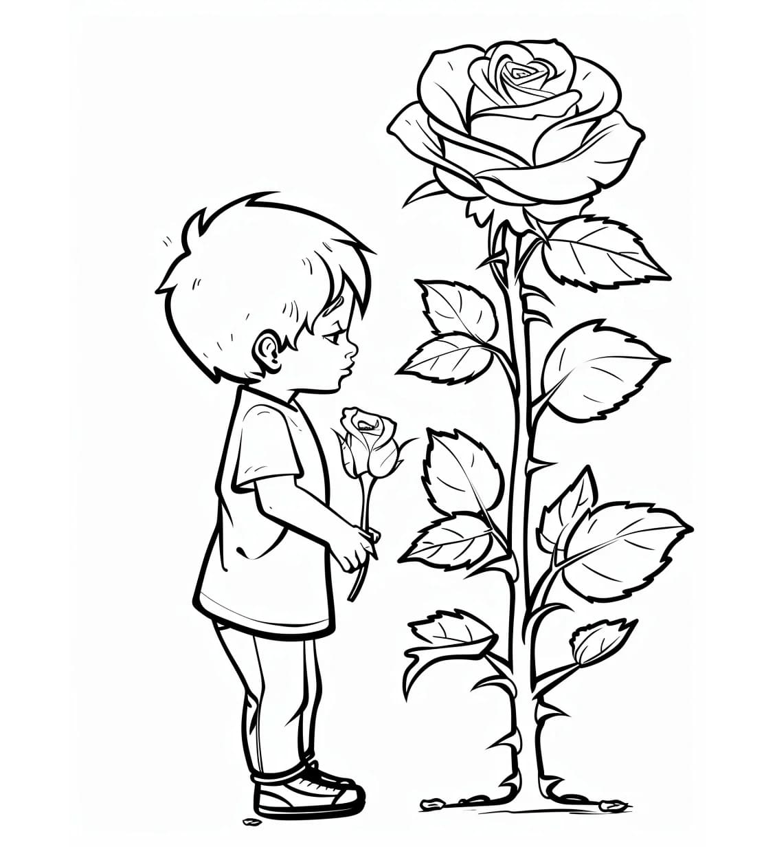 Cậu Bé Và Cây Hoa Hồng Lớn