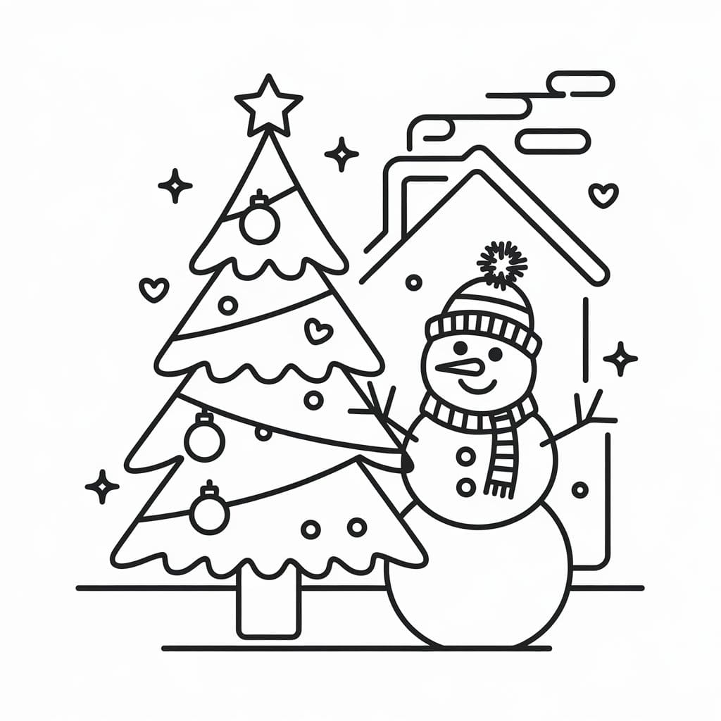 Cây Thông Noel Với Người Tuyết