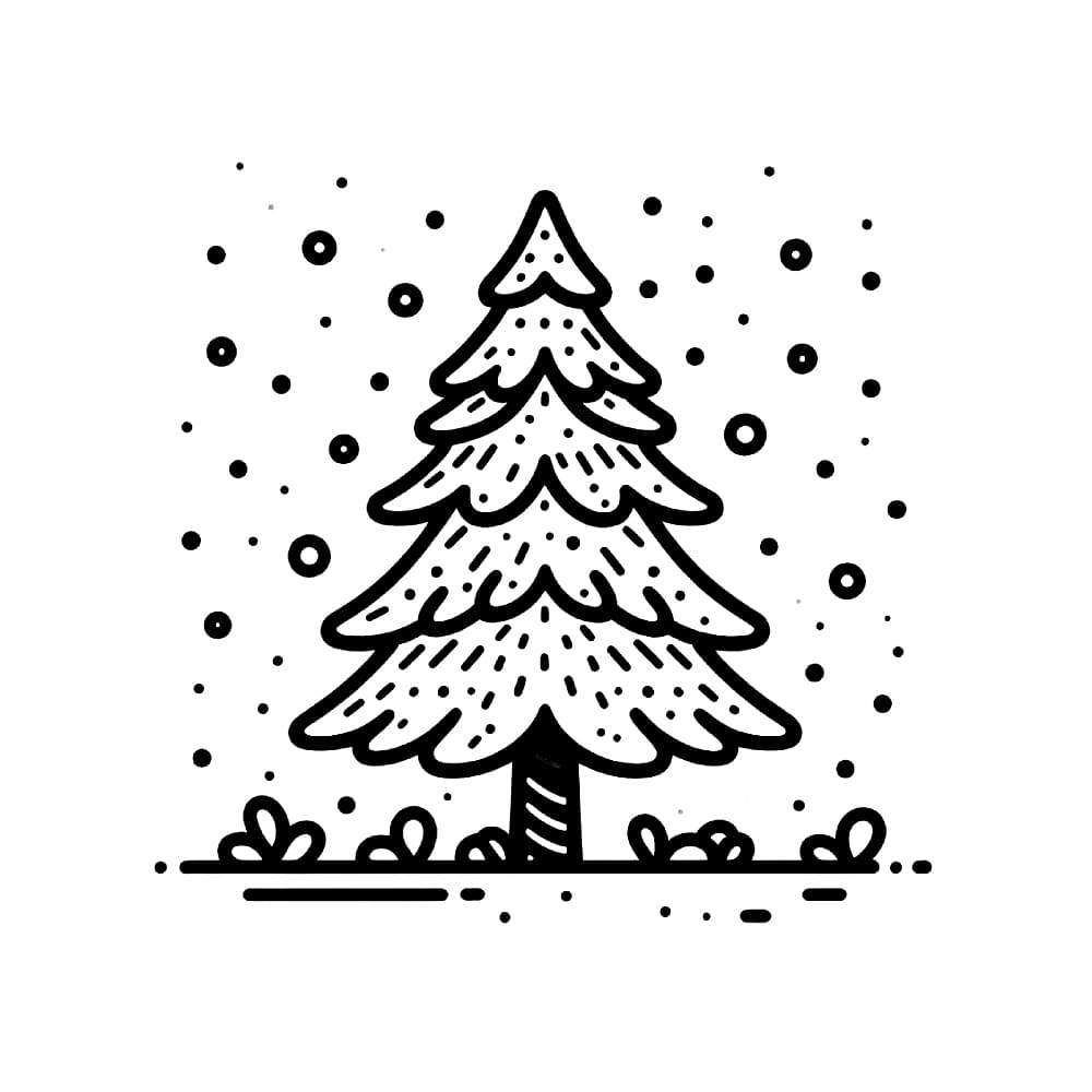 Cây Thông Với Tuyết Rơi