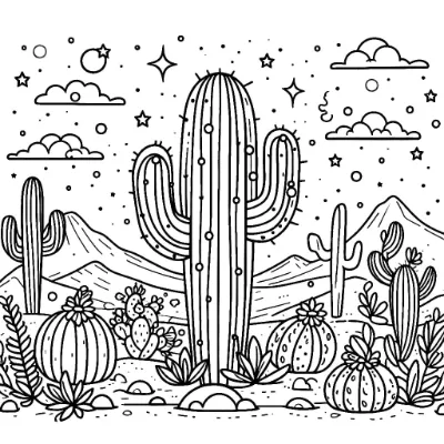 Nhiều Xương Rồng Trên Sa Mạc