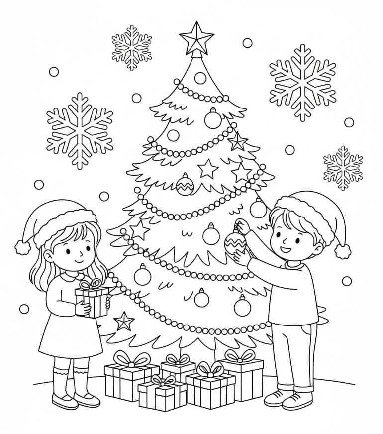 Tô Màu Cây Thông Noel