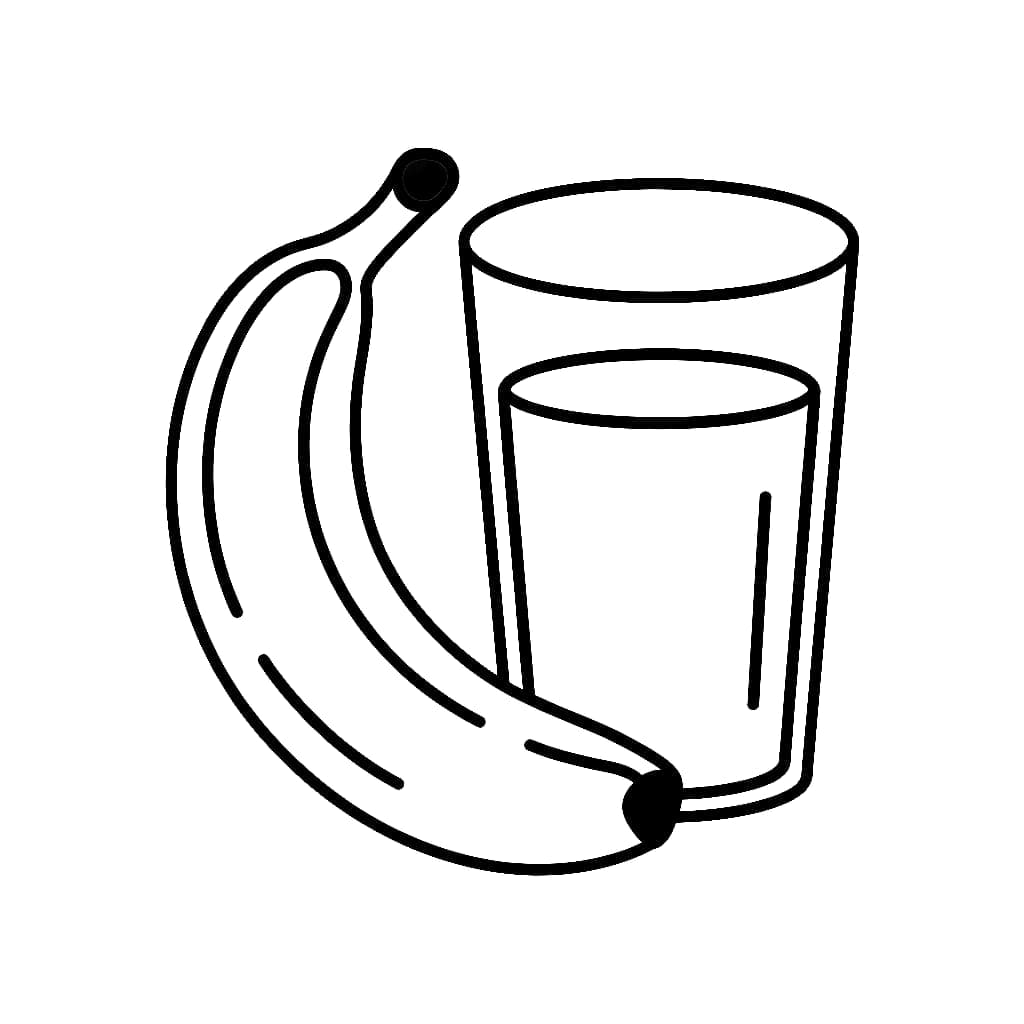 Quả Chuối Và Cốc Nước