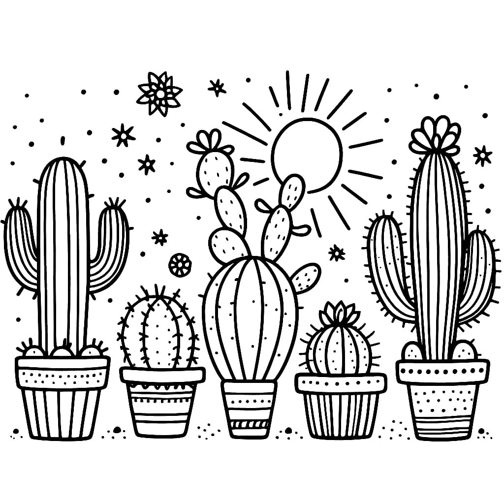 Tô Màu Cây Xương Rồng