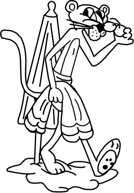 chú báo hồng ở bãi biển